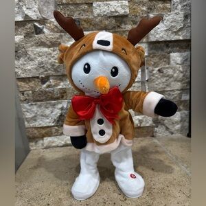 Gemmy Doo Wap Shake Snowman w Reindeer Costume 14" Dancing Christmas Animatronic